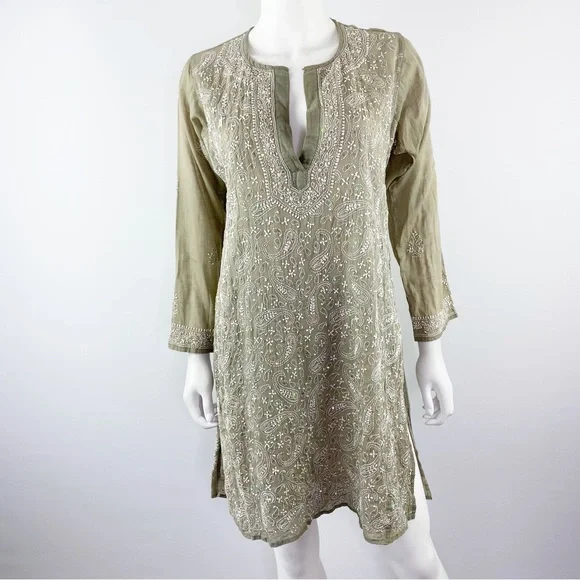 strapless open back dress Cotton Kaftan Style Olive Green Buttoned Coord Set – Baareeki